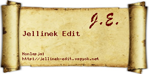 Jellinek Edit névjegykártya